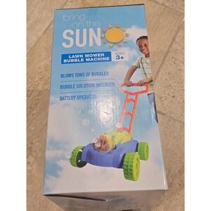 Bubble Lawn Mower for Toddlers Bubble Machine Outdoor Toys Birthday Gifts Blue